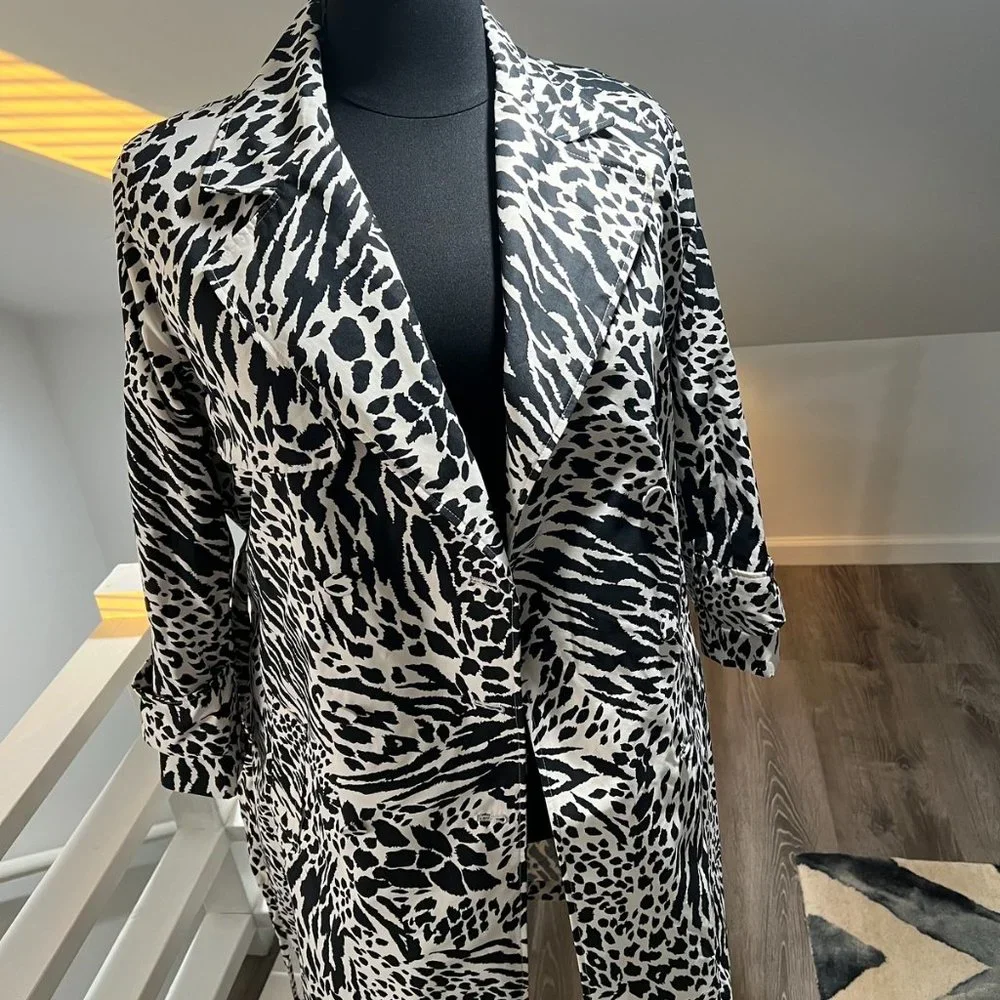 Sergio Hudson x Target Animal Print Strong Shoulder Trench Coat - Picture 4 of 10